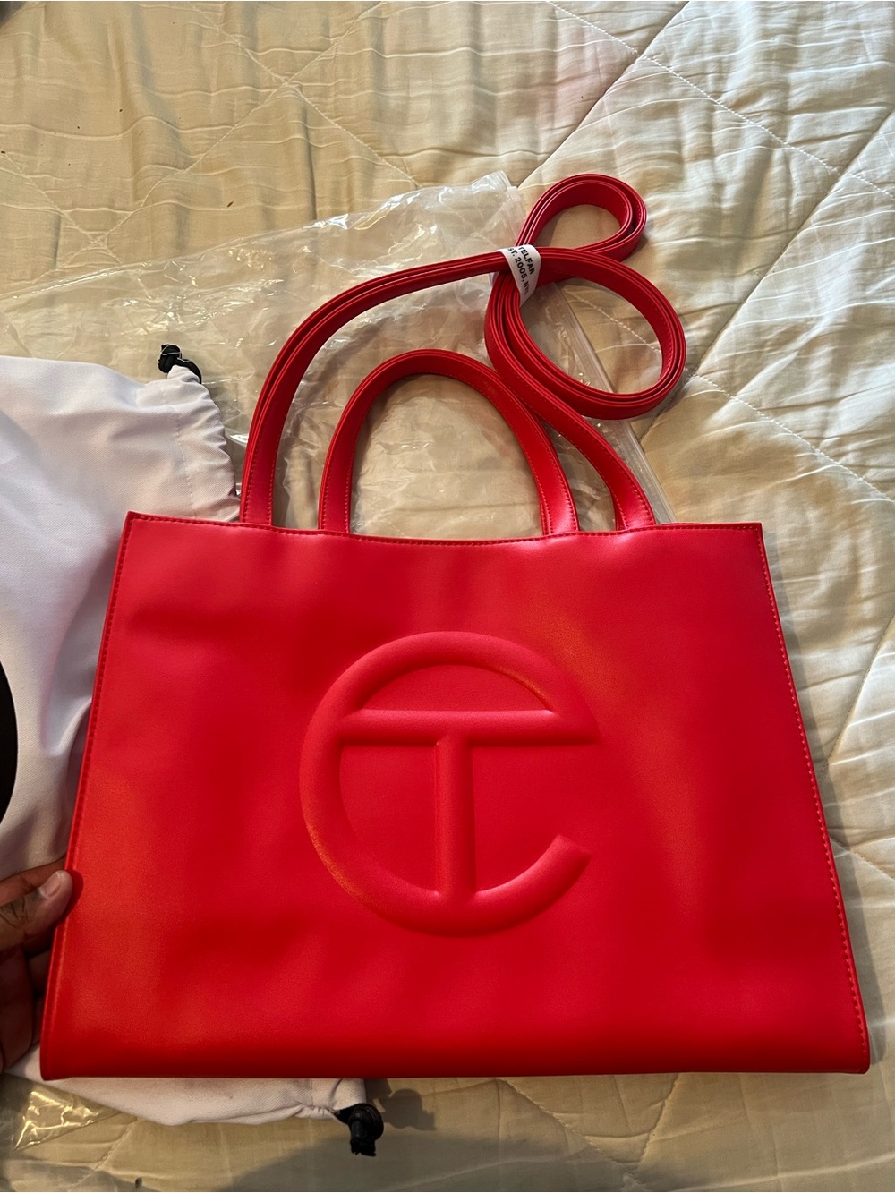 Telfar Red Medium Shopping Bag